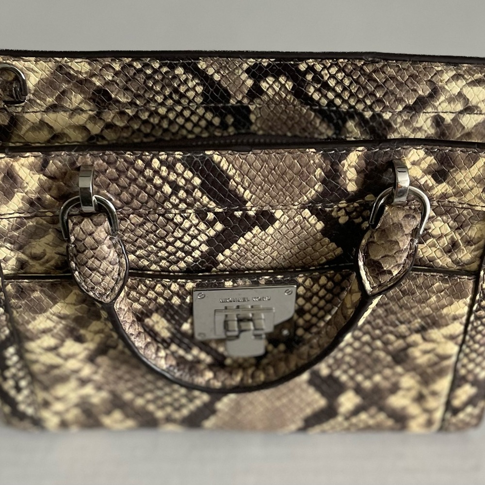 Michael Kors Brown and Black Baby Bag with Snakeskin Pattern - Picture 2 of 6